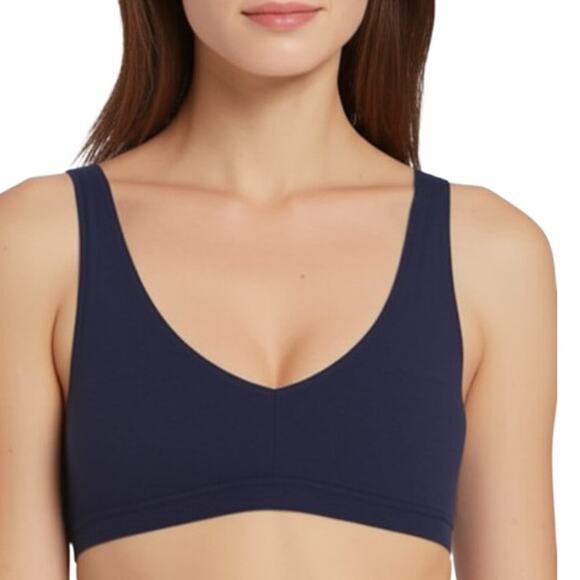 OFFLINE by Aerie Summer Lights Terry Sports Bra Royal Navy Plunge Medium NWT - Picture 1 of 7